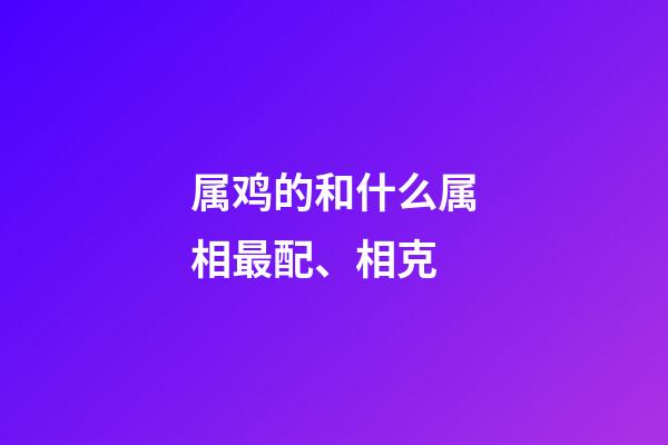 属鸡的和什么属相最配、相克（谁能压住属鸡人）-第1张-星座运势-玄机派