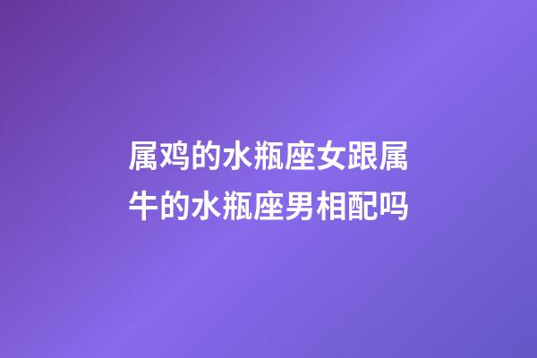 属鸡的水瓶座女跟属牛的水瓶座男相配吗-第1张-星座运势-玄机派