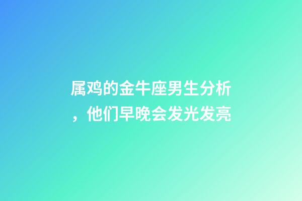 属鸡的金牛座男生分析，他们早晚会发光发亮