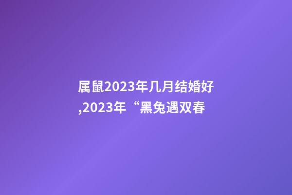 属鼠2023年几月结婚好,2023年“黑兔遇双春-第1张-观点-玄机派