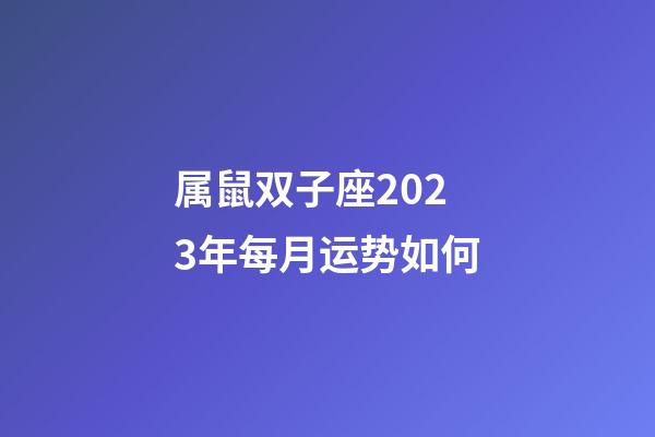 属鼠双子座2023年每月运势如何-第1张-星座运势-玄机派