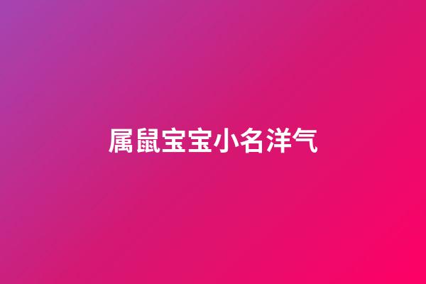 属鼠宝宝小名洋气