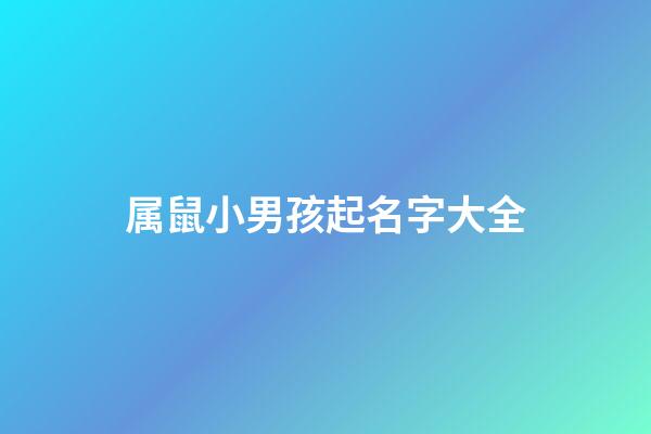 属鼠小男孩起名字大全