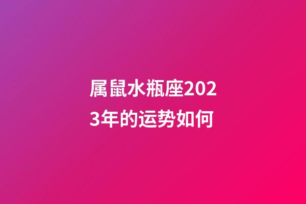 属鼠水瓶座2023年的运势如何-第1张-星座运势-玄机派