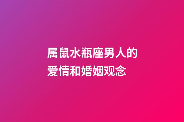 属鼠水瓶座男人的爱情和婚姻观念-第1张-星座运势-玄机派