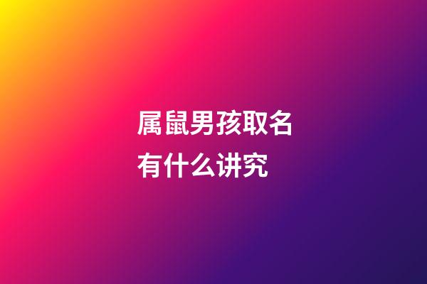 属鼠男孩取名有什么讲究