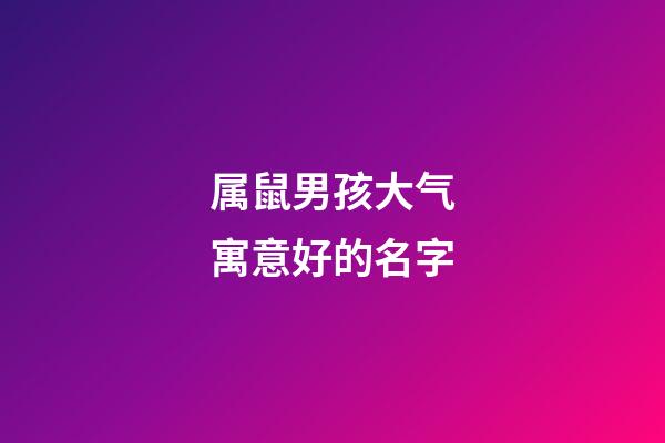属鼠男孩大气寓意好的名字