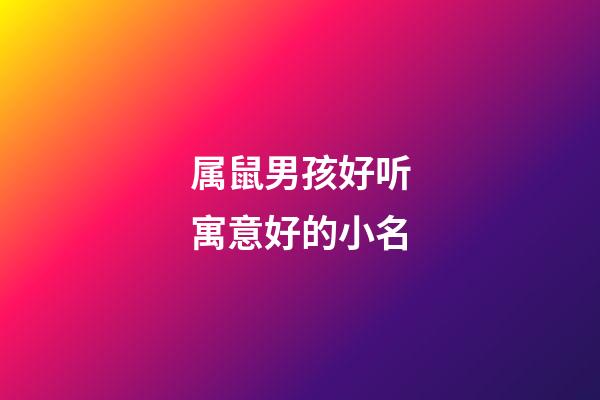 属鼠男孩好听寓意好的小名
