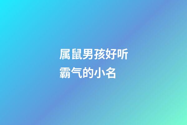 属鼠男孩好听霸气的小名