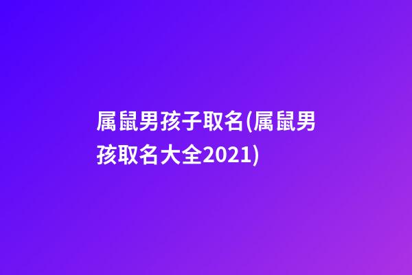 属鼠男孩子取名(属鼠男孩取名大全2021)