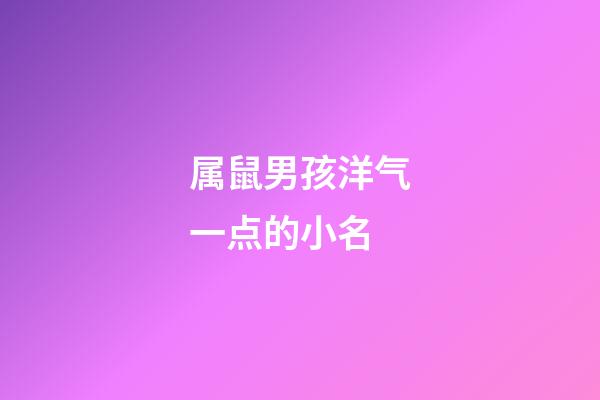 属鼠男孩洋气一点的小名