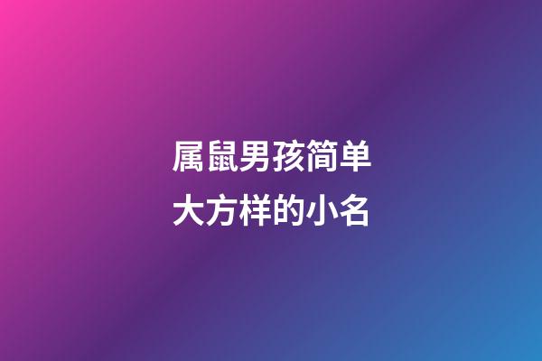属鼠男孩简单大方样的小名