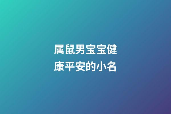 属鼠男宝宝健康平安的小名