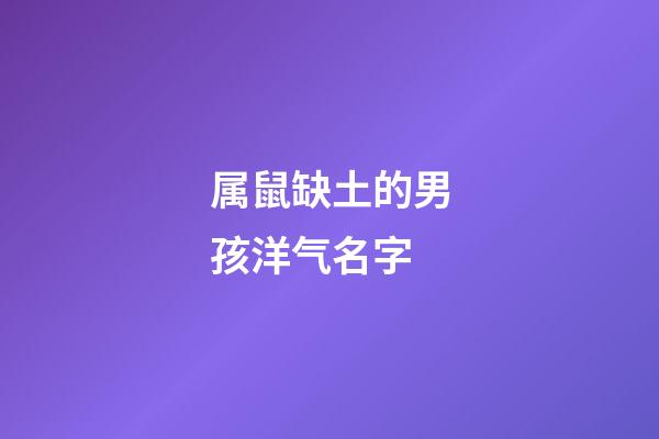 属鼠缺土的男孩洋气名字