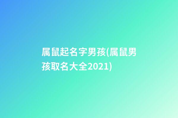 属鼠起名字男孩(属鼠男孩取名大全2021)
