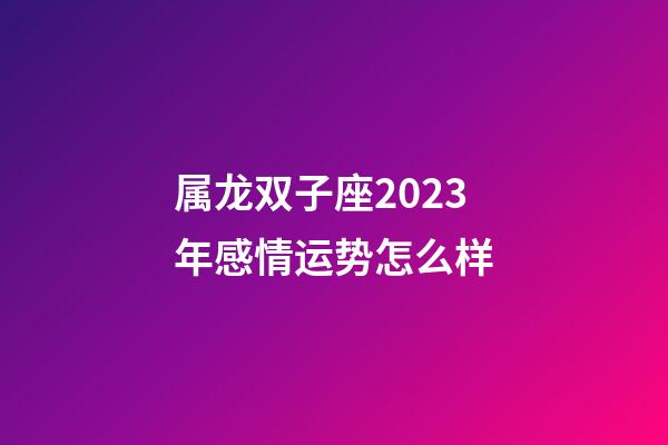 属龙双子座2023年感情运势怎么样-第1张-星座运势-玄机派