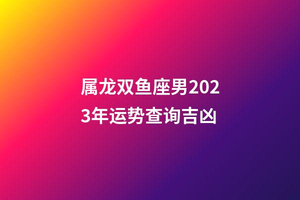属龙双鱼座男2023年运势查询吉凶-第1张-星座运势-玄机派