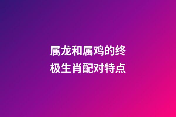 属龙和属鸡的终极生肖配对特点