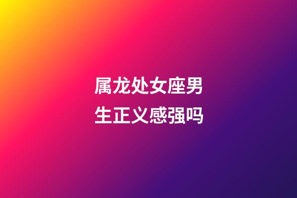 属龙处女座男生正义感强吗-第1张-星座运势-玄机派