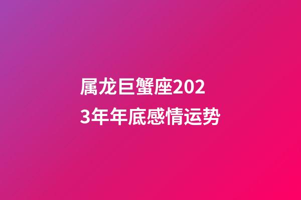 属龙巨蟹座2023年年底感情运势-第1张-星座运势-玄机派