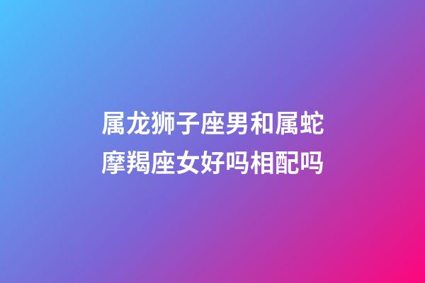 属龙狮子座男和属蛇摩羯座女好吗相配吗-第1张-星座运势-玄机派