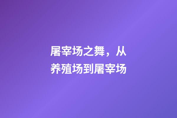 屠宰场之舞，从养殖场到屠宰场-第1张-观点-玄机派