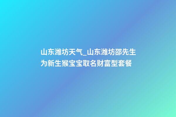 山东潍坊天气_山东潍坊邵先生为新生猴宝宝取名财富型套餐-第1张-公司起名-玄机派