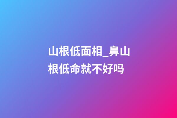 山根低面相_鼻山根低命就不好吗