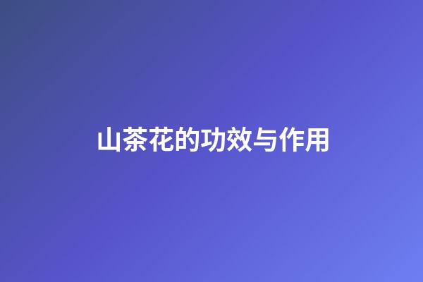 山茶花的功效与作用