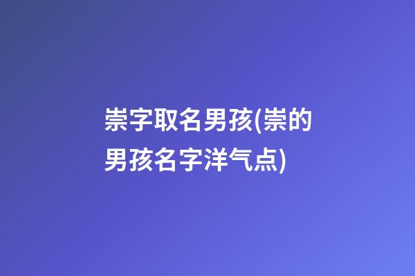 崇字取名男孩(崇的男孩名字洋气点)