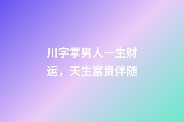 川字掌男人一生财运，天生富贵伴随