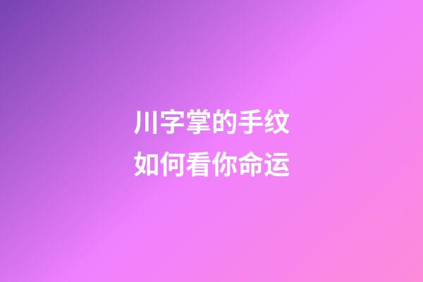 川字掌的手纹如何看你命运