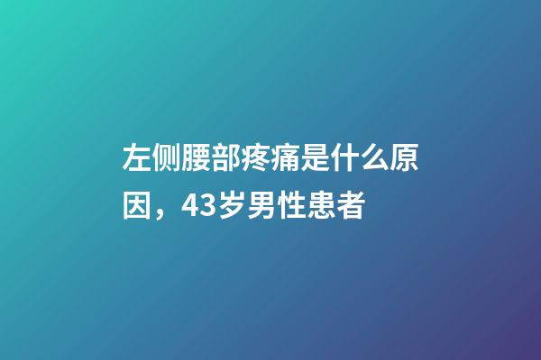 左侧腰部疼痛是什么原因，43岁男性患者-第1张-观点-玄机派
