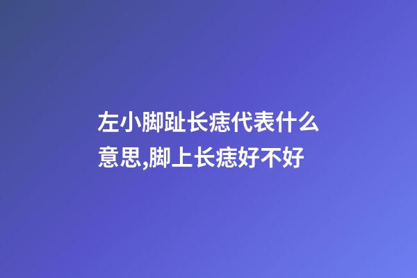 左小脚趾长痣代表什么意思,脚上长痣好不好-第1张-观点-玄机派