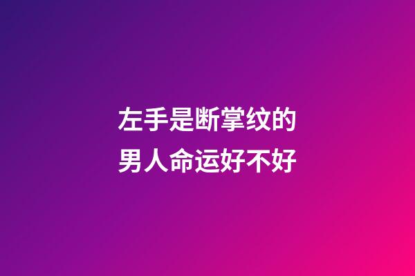 左手是断掌纹的男人命运好不好