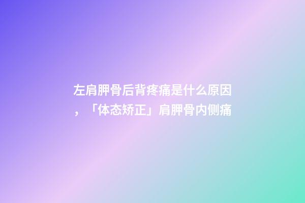 左肩胛骨后背疼痛是什么原因，「体态矫正」肩胛骨内侧痛-第1张-观点-玄机派