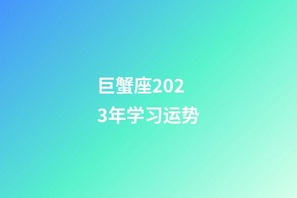 巨蟹座2023年学习运势-第1张-星座运势-玄机派