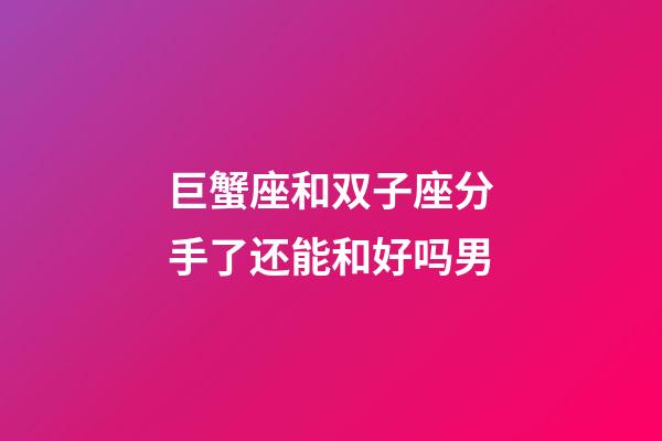 巨蟹座和双子座分手了还能和好吗男-第1张-星座运势-玄机派