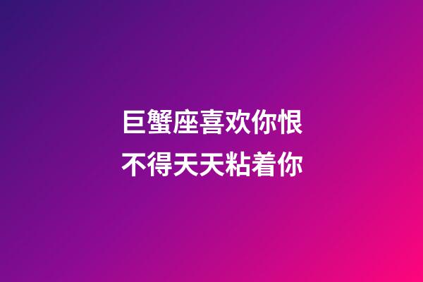 巨蟹座喜欢你恨不得天天粘着你-第1张-星座运势-玄机派
