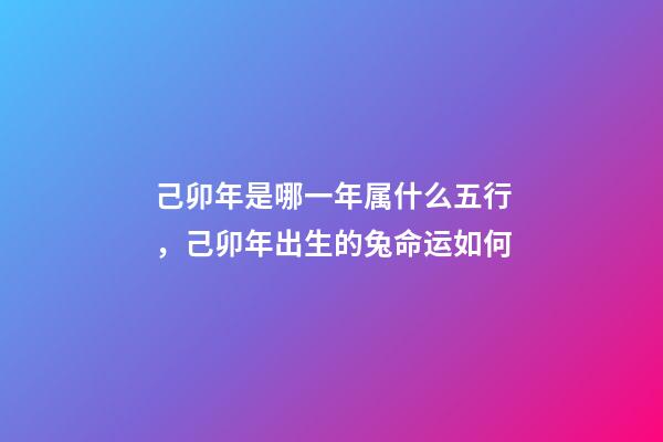 己卯年是哪一年属什么五行，己卯年出生的兔命运如何