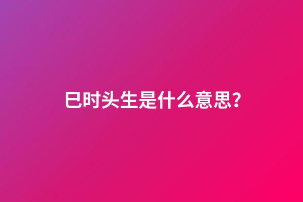 巳时头生是什么意思？