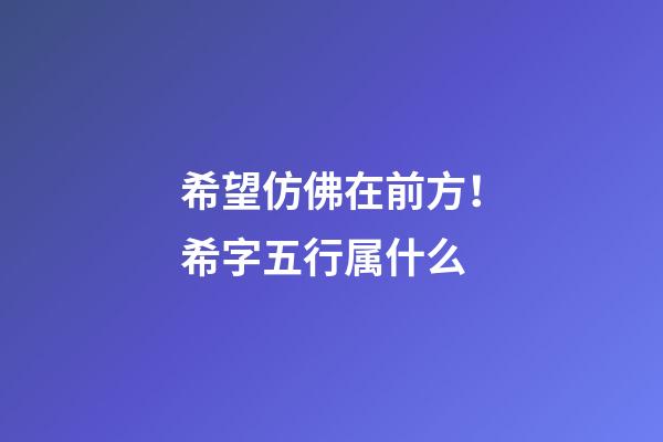 希望仿佛在前方！希字五行属什么