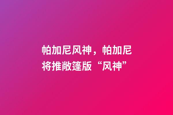 帕加尼风神，帕加尼将推敞篷版“风神”-第1张-观点-玄机派