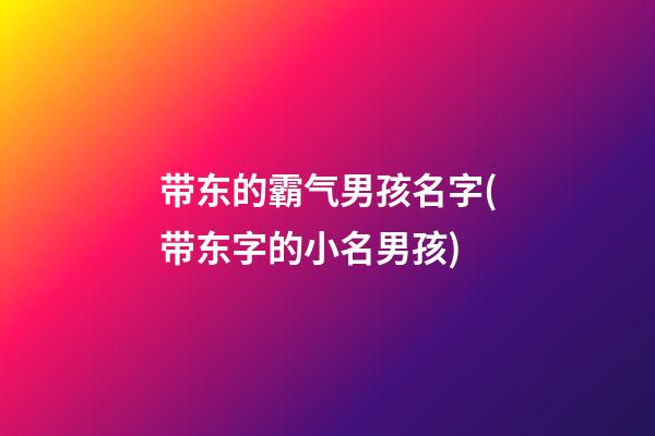 带东的霸气男孩名字(带东字的小名男孩)