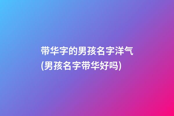 带华字的男孩名字洋气(男孩名字带华好吗)