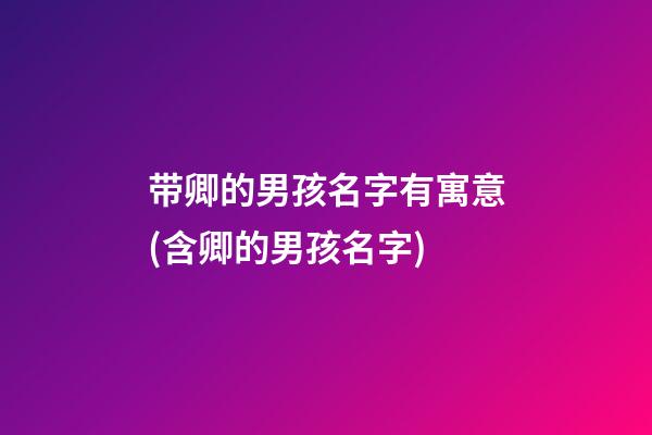 带卿的男孩名字有寓意(含卿的男孩名字)