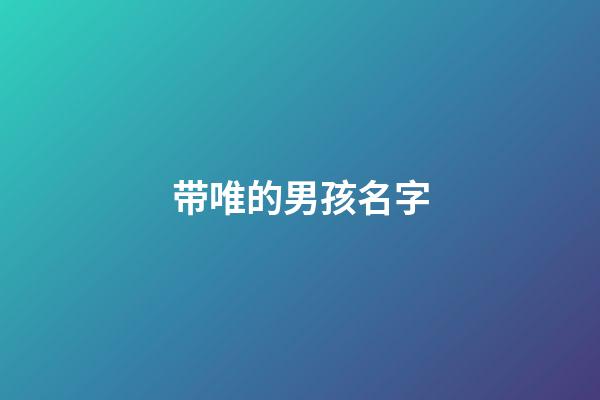带唯的男孩名字