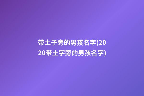 带土子旁的男孩名字(2020带土字旁的男孩名字)