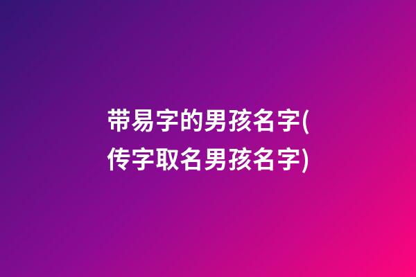 带易字的男孩名字(传字取名男孩名字)
