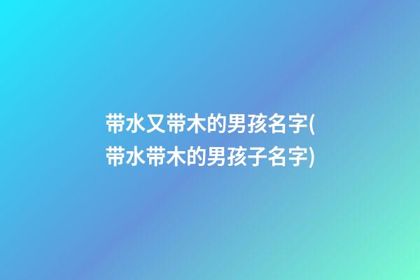 带水又带木的男孩名字(带水带木的男孩子名字)